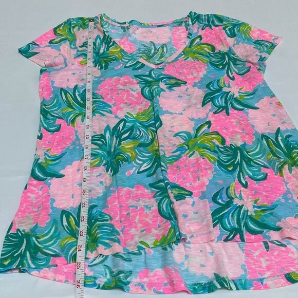 Lilly Pulitzer Pink and Green Floral Tee - Picture 5 of 6